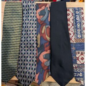 Neck Tie Men's‎ LOT OF 5 Striped Plaid Solid Classic Ties Murano Retro VTG